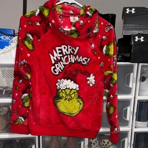 Merry Grinchmas Kids Red Hoodie